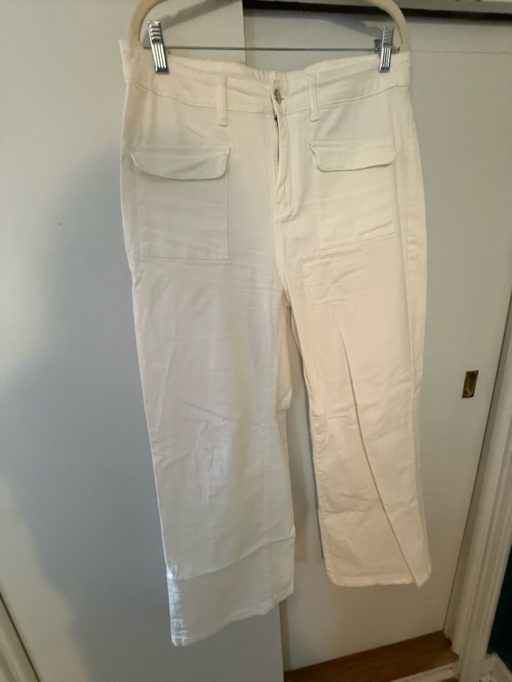Cream Wide Leg woman jeans